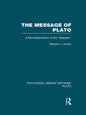 cover image of The Message of Plato (RLE